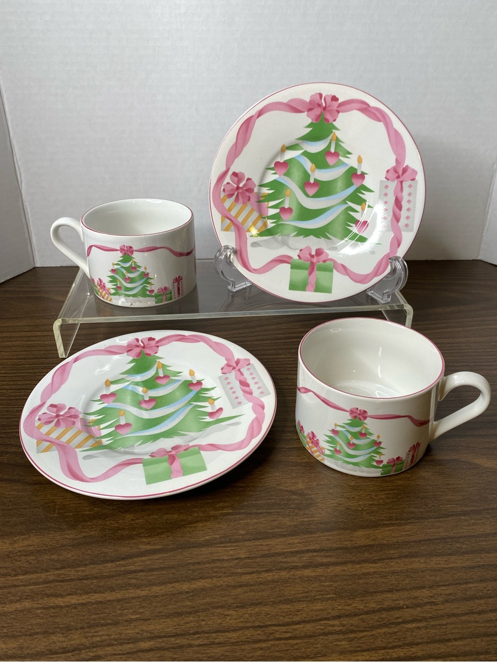 VTG Sango Home for Christmas 2 sets Flat Cup and Saucer China 4829